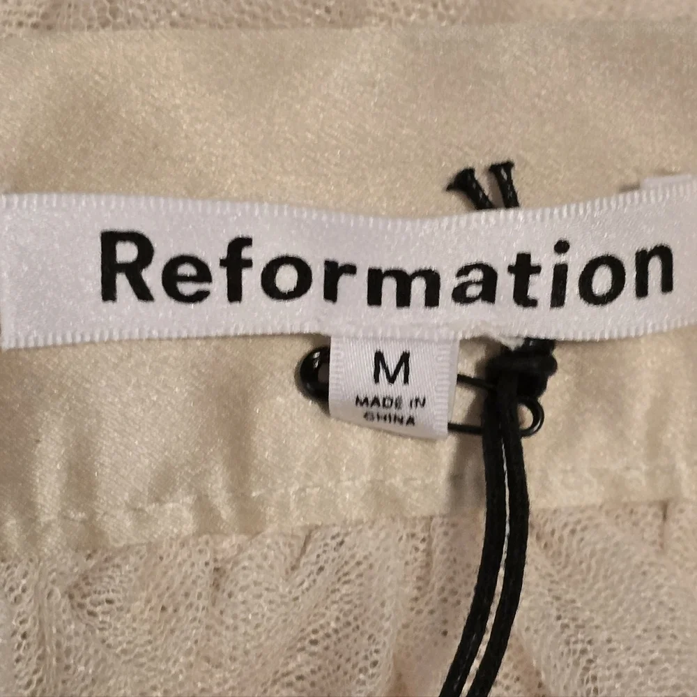 Reformation Prisca Elegant Cream Tulle Skirt Size M - Picture 14 of 17